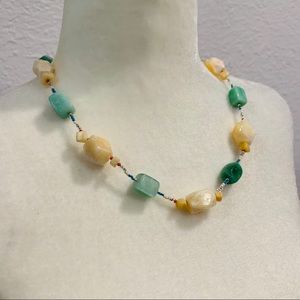 Funky Beaded Boho Stone Choker Necklace